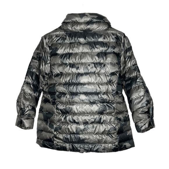 Anorak Crop Sleeve Puffer Jacket Black Camo Size M NEW - Picture 6 of 16